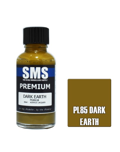 SCALE MODELLERS SUPPLY PREMIUM ACRYLIC LACQUER PAINT - PL085 - DARK EARTH (30ML)