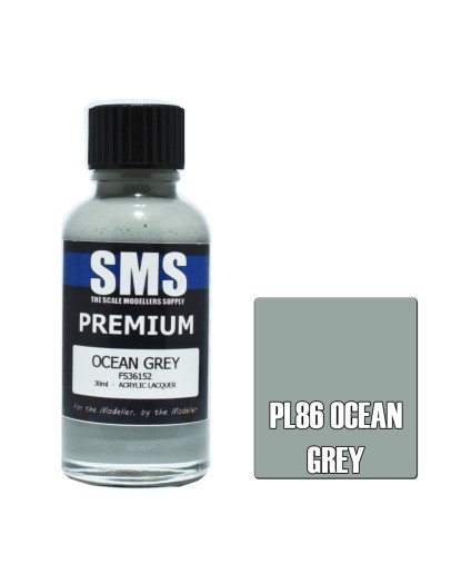 SCALE MODELLERS SUPPLY PREMIUM ACRYLIC LACQUER PAINT - PL086 - OCEAN GREY (30ML)