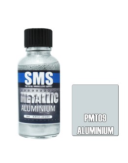 SCALE MODELLERS SUPPLY PREMIUM ACRYLIC LACQUER PAINT - PMT09 - ALUMINUM (30ML)