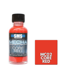 SCALE MODELLERS SUPPLY PREMIUM ACRYLIC LACQUER PAINT - MECHA COLOR - MC02 - CORE RED (30ML)