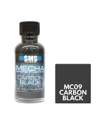 SCALE MODELLERS SUPPLY PREMIUM ACRYLIC LACQUER PAINT - MECHA COLOR - MC09 - CARBON BLACK (30ML)