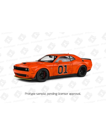 SOLIDO 1/18 SCALE DIE-CAST MODEL - 1805713 - 2023 Dodge Challenger R/T Scat Pack Widebody - Hazard Tribute