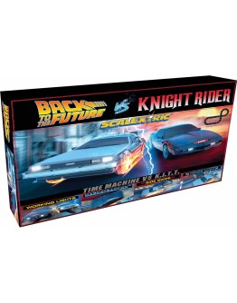 SCALEXTRIC 1/32 SLOT CAR SET - C1431S - Back to the Future vs Knight Rider