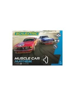 SCALEXTRIC 1/32 SLOT CAR SET - 1449S - MUSCLE CAR MAYHEM