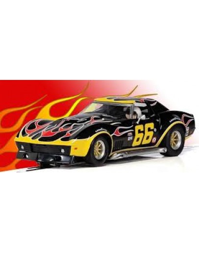 SCALEXTRIC 1/32 SLOT CAR - C4107 -  CHEVROLET CORVETTE STINGRAY C3 # 66