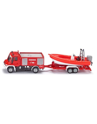 SIKU 1/87 DIE-CAST MODEL - 1636 - Fire Engine wiht Boat