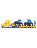 SIKU 1/87 DIE-CAST MODEL - 1805 - Truck with 2 New Holland Tractors