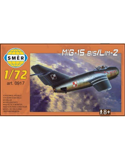 SMER 1/72 SCALE MODEL KIT - 0917 - Mig-15 BIS/Lim-2