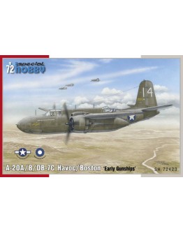 SPECIAL HOBBY 1/72 SCALE PLASTIC MODEL AIRCRAFT KIT - SH72423 - A-20A/B/DB7C Havoc/Boston 'Early Gunships" (RAAF Marking's included in kit)