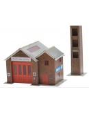 SUPERQUICK OO/HO SCALE CARD BUILDING KIT COUNTRY TOWN BUILDINGS - SERIES B - B36 The Country Fire Station