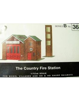 SUPERQUICK OO/HO SCALE CARD BUILDING KIT COUNTRY TOWN BUILDINGS - SERIES B - B36 The Country Fire Station