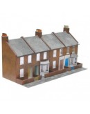 SUPERQUICK OO/HO SCALE CARD BUILDING KIT LOW RELIEF BUILDINGS SERIES C - C06 FOUR REDBRICK TERRACE HOUSE FRONTS