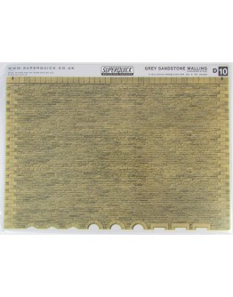 SUPERQUICK OO/HO SCALE CARD BUILDING KIT BUILDING PAPERS - SERIES D - D10 GREY SANDSTONE WALLING