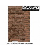 SUPERQUICK OO/HO SCALE CARD BUILDING KIT BUILDING PAPERS - SERIES D - D11 Red Sandstone Coursers Walling