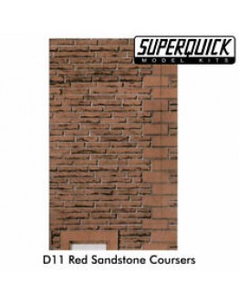 SUPERQUICK OO/HO SCALE CARD BUILDING KIT BUILDING PAPERS - SERIES D - D11 Red Sandstone Coursers Walling
