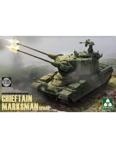 TAKOM 1/35 SCALE PLASTIC MODEL KIT - 2039 - CHIEFTAIN MARKSMAN SPAAG - TAK02039