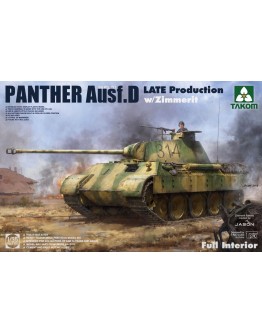 TAKOM 1/35 SCALE PLASTIC MODEL KIT - 2104 - Sd.Kfz.171 Panther Ausf/D Late Production W/Zimmerit