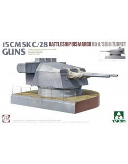 TAKOM 1/72 SCALE PLASTIC MODEL KIT - 5014 - 15CM SK C/28 Battleship Bismark Bb II.Stb II Turret Guns 