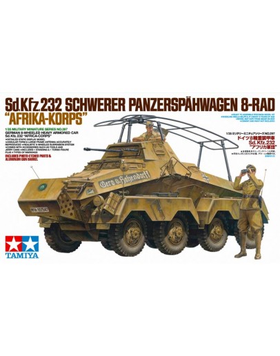 TAMIYA 1/35 SCALE MODEL KIT 35297 German 8-Wheeled Heavy Armored car SD.KFZ.232 "Africa Corps"