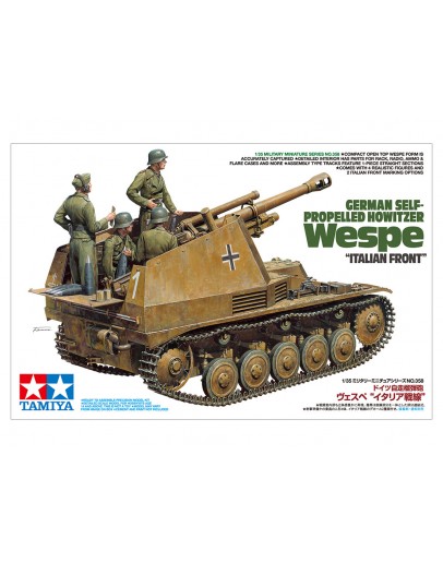 TAMIYA 1/35 SCALE MODEL KIT 35358 German Self-Propelled Howitzer Wespe "Italian Front"