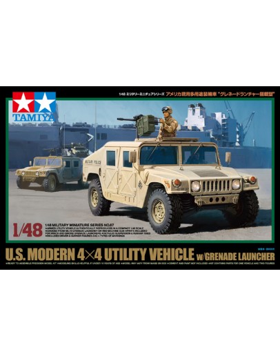 TAMIYA 1/48 SCALE MILITARY MODEL KIT - 32567 - U.S. Modern 4X4 Utility Vehicle W/Grenade Launcher