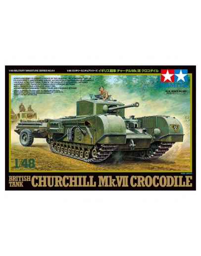 TAMIYA 1/48 SCALE MILITARY MODEL KIT - 32594 - British Tank Churchill Mk.VII Crocodile