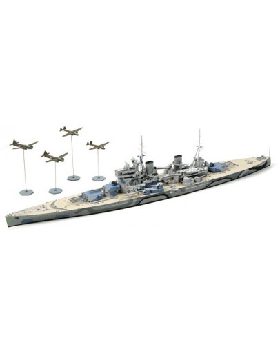 TAMIYA 1/700 WATER LINE SERIES SCALE MODEL KIT 31615 - British Battleship Prince of Wales - Battle of Malaya 