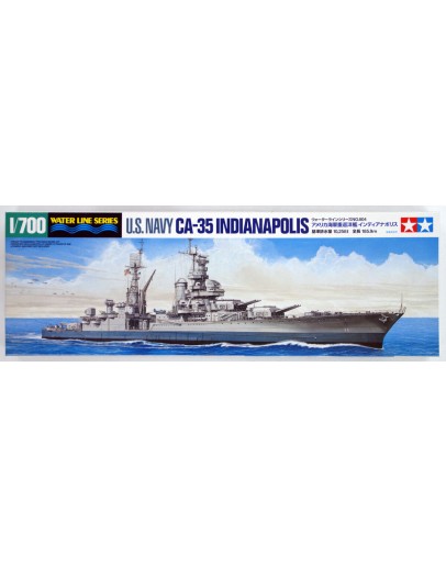 TAMIYA 1/700 WATER LINE SERIES SCALE MODEL KIT 31804 - US NAVY CA-35 INDIANAPOLIS TA31804