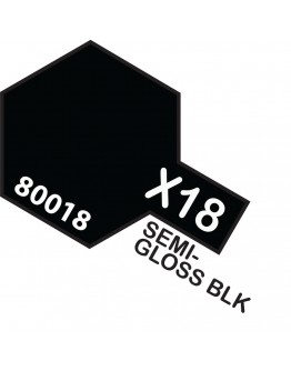 TAMIYA ENAMEL PAINT - X-18 Semi Gloss Black