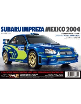 TAMIYA 1/10 SCALE MODEL RC CAR - 47372A -SUBARU IMPREZA MEXICO 2004 HIGH PERFORMANCE RACING CAR