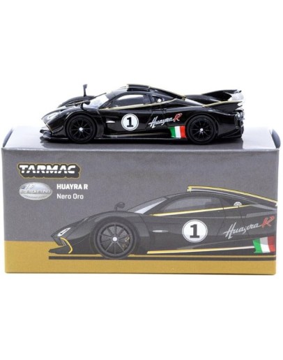 TARMAC 1/64 SCALE DIE-CAST MODEL CAR - TW64G035BK - PAGANI HUYRA R (NERO ORO)