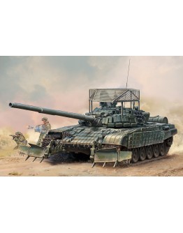 TRUMPETER 1/35 PLASTIC MILITARY MODEL KIT - 09609 - RUSSIAN T-72 B1 TANK with KTM-6 & GRATING ARMOUR