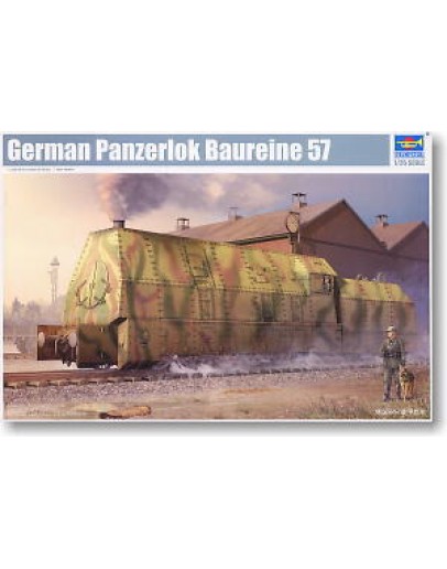 TRUMPETER 1/35 PLASTIC MILITARY MODEL KIT - 00219 - GERMAN PANZERLOK BR57 ARMOURED LOCOMOTIVE