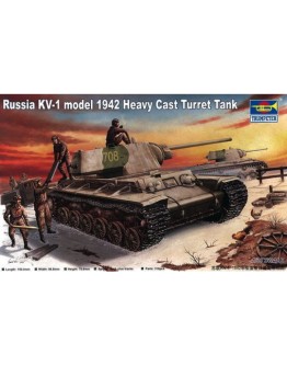 TRUMPETER 1/35 PLASTIC MILITARY MODEL KIT - 00359 - RUSSIAN KV-I MODEL 1942 HEAVY CAST TURRET TANK