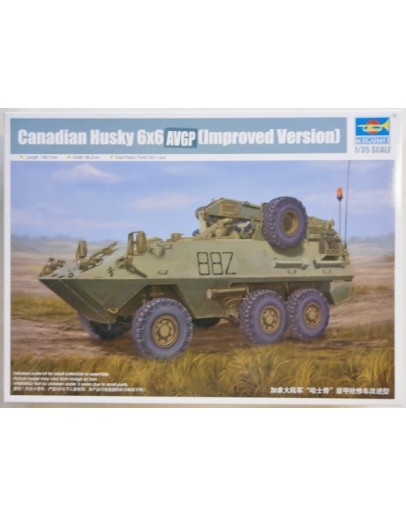 TRUMPETER 1/35 PLASTIC MILITARY MODEL KIT - 01506 - CANADIAN AVGP 6 X 6 HUSKY [IMPROVED VERSION]