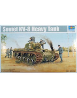TRUMPETER 1/35 PLASTIC MILITARY MODEL KIT - 01565 - SOVIET KV-8 HEAVY TANK