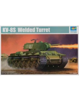 TRUMPETER 1/35 PLASTIC MILITARY MODEL KIT - 01568 - SOVIET KV-8S WELDED TURRET HEAVY TANK