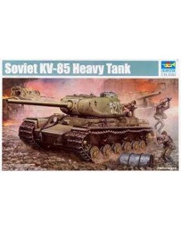 TRUMPETER 1/35 PLASTIC MILITARY MODEL KIT - 01569 - SOVIET KV-85 HEAVY TANK