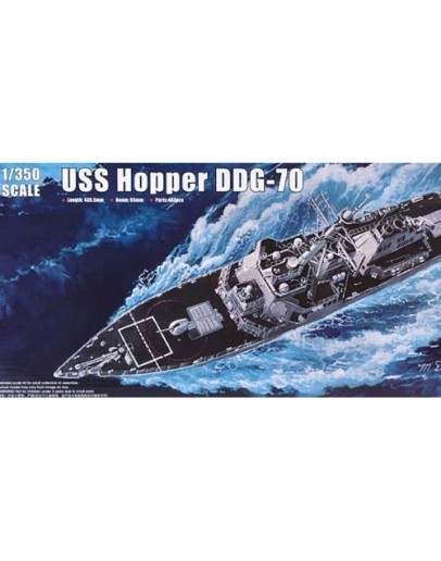 TRUMPETER 1/350 SCALE MODEL SHIP KIT  - 04525 - USS ARLEIGH BURKE CLASS MISSILE DESTROYER DDG-70 USS HOPPER