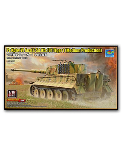 TRUMPETER 1/16 SCALE MILITARY MODEL KIT - 00944 - German Pz. kpfw. VI Ausf.e Sd.Kfz. 181 TIGER 1 [MEDIUM PRODUCTION)