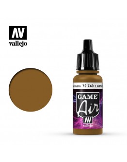 VALLEJO GAME AIR ACRYLIC PAINT - 72.740 - LEATHER BROWN (17ML)