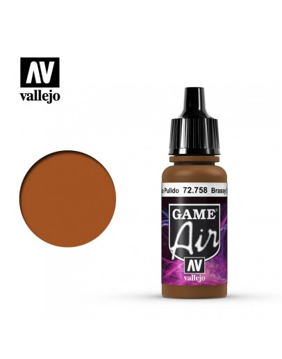 VALLEJO GAME AIR ACRYLIC PAINT - 72.758 -BRASSY BRASS (17ML)