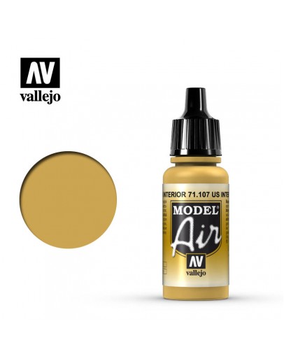 VALLEJO MODEL AIR ACRYLIC PAINT - 71.107 - US INTERIOR YELLOW (17ML)