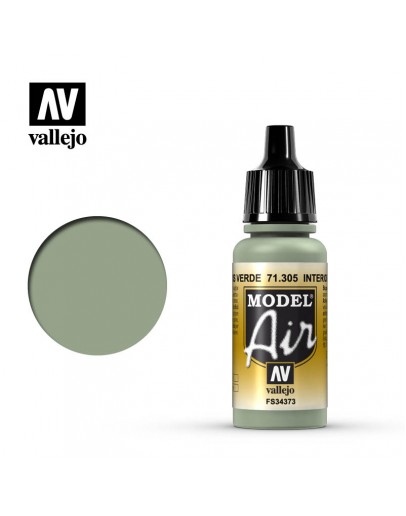 VALLEJO MODEL AIR ACRYLIC PAINT - 71.305 - INTERIOR GREY GREEN (17ML)