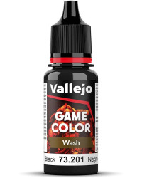 VALLEJO GAME COLOR ACRYLIC PAINT - 73201 - BLACK (18ML)