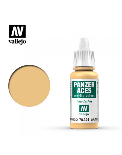 VALLEJO PANZER ACES ACRYLIC PAINT - 70.321 - BRITISH TANK CREW HIGHLIGHTS (17ML)