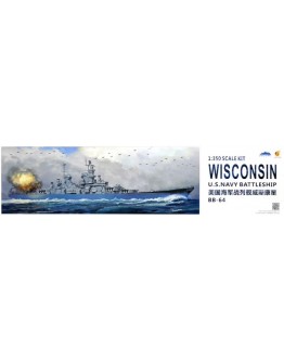 VERY FIRE 1/350 SCALE PLASTIC SHIP MODEL KIT - VF350912 - Wisconsin U.S. Navy Battleship