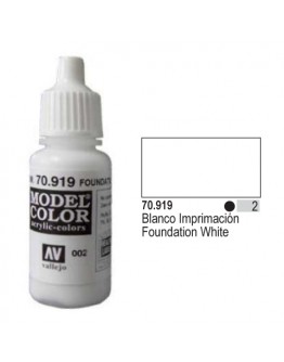 VALLEJO MODEL COLOR ACRYLIC PAINT - 002 - Foundation White (17ml)