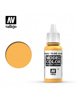 VALLEJO MODEL COLOR ACRYLIC PAINT - 016 - Golden Yellow (17ml)