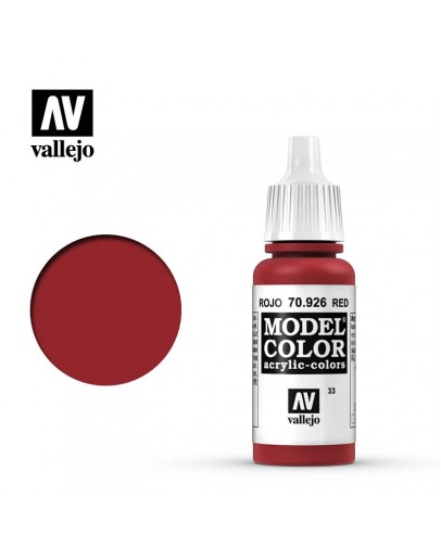 VALLEJO MODEL COLOR ACRYLIC PAINT - 033 - Red (17ml)